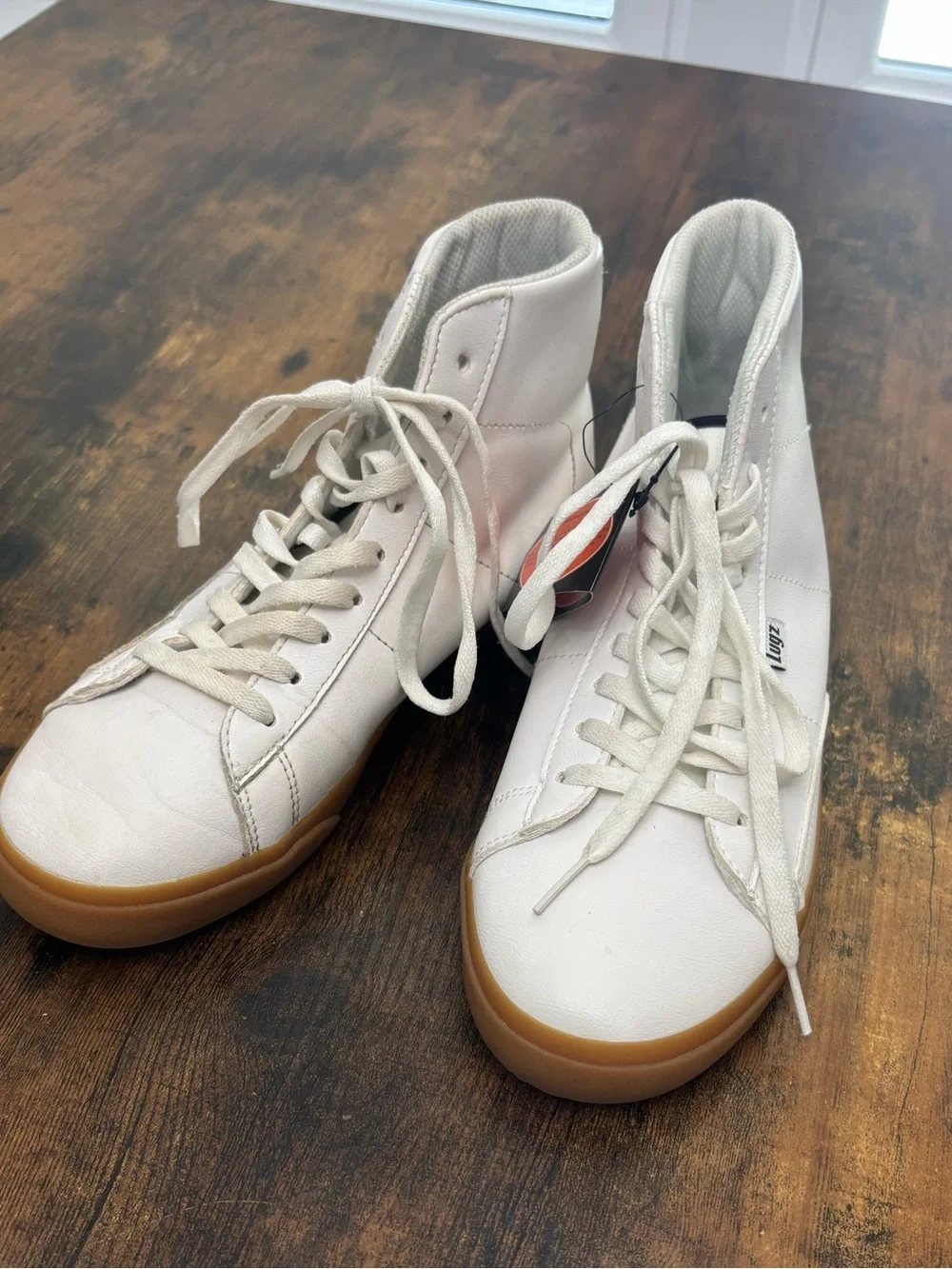 Lugz White High-Top Sneakers with Gum Sole